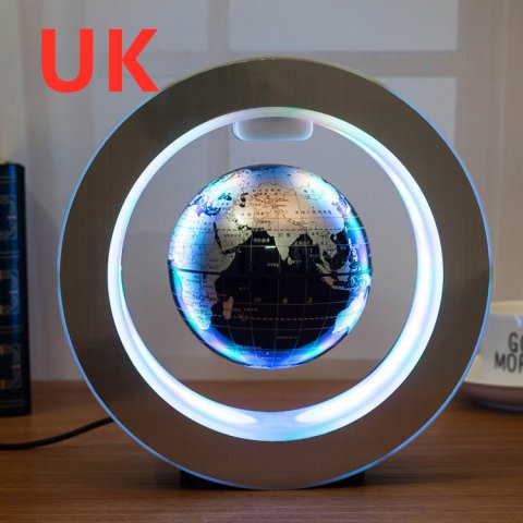 Round LED World Map Floating Globe Magnetic Levitation Light Anti Gravity Magic 8