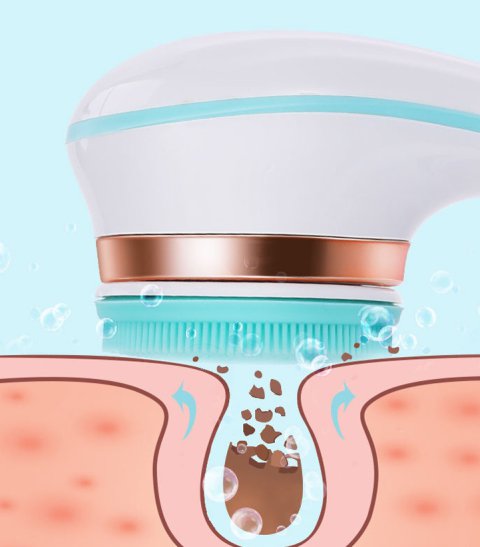 Electric Bath Brush Silicone Back Scrubber 6