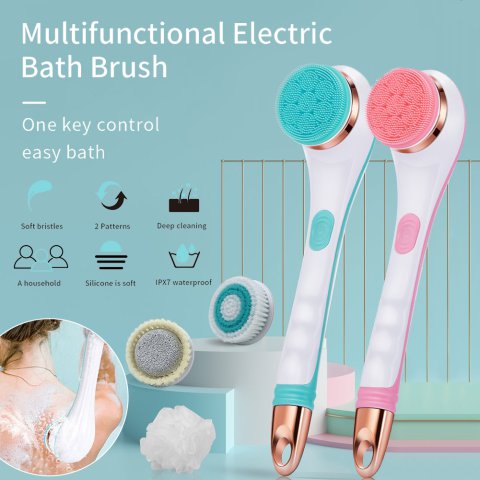 Electric Bath Brush Silicone Back Scrubber 10