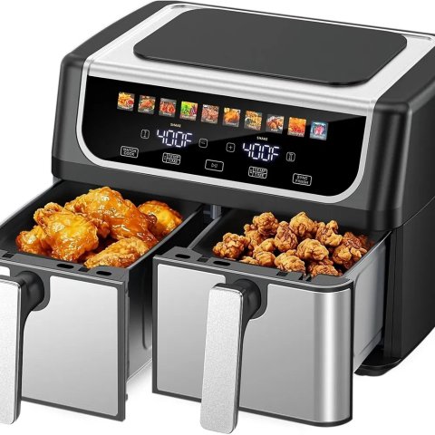 9.5 Quart Large Dual Basket Air Fryer With Double Basket