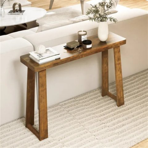 Walnut Solid Rubber Wood Narrow Console 3