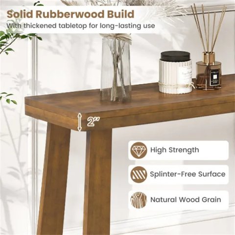 Walnut Solid Rubber Wood Narrow Console 4