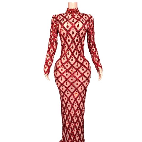 Shiny Rhinestone Women's Evening Party Formal Dress 3
