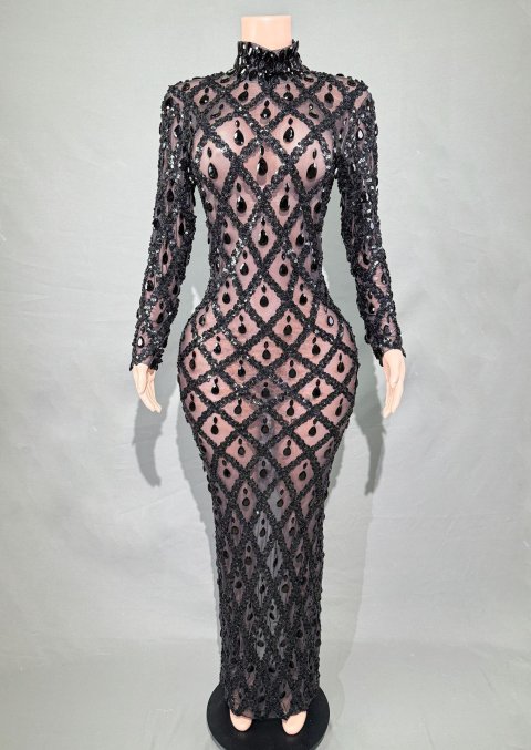 Shiny Rhinestone Women's Evening Party Formal Dress 5