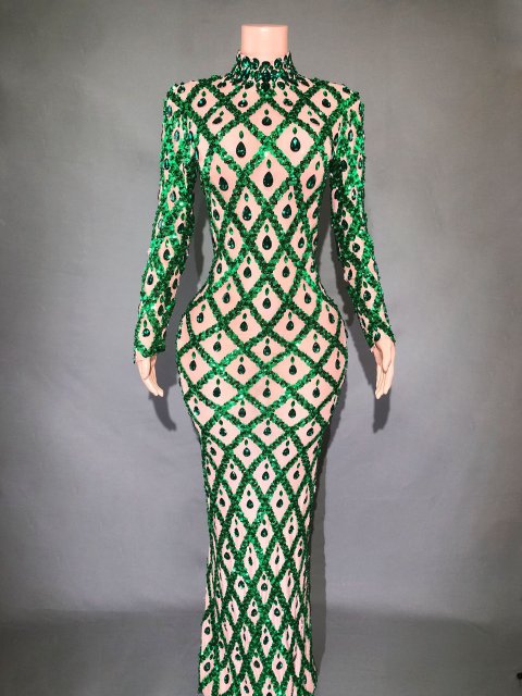 Shiny Rhinestone Women's Evening Party Formal Dress 6