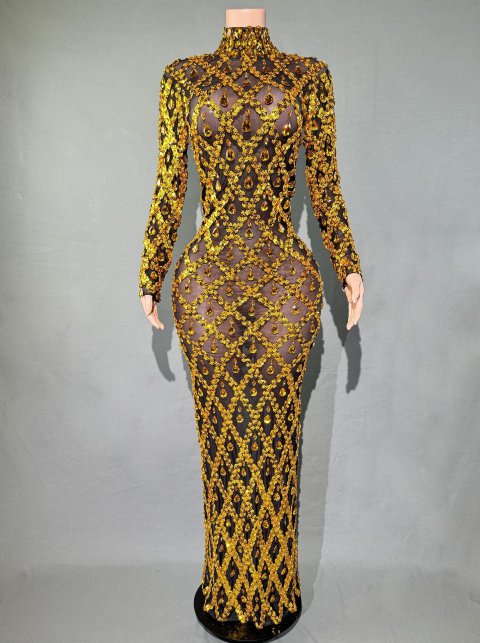 Shiny Rhinestone Women's Evening Party Formal Dress 8