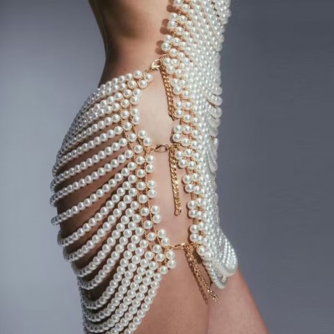 Beaded Halter Fashion Party Banquet Performance Dress 4