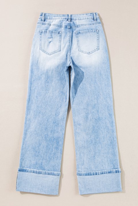 Beau Blue Light Wash Distressed Straight Jeans 5