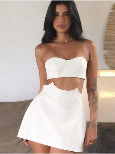 Sexy Tube Top and Short Skirt Set