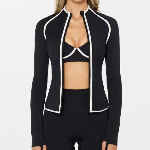 Womens Yoga Jacket Set with Trousers and Bra