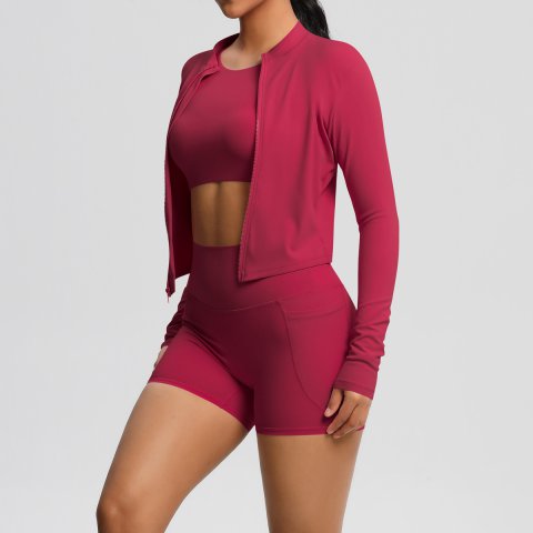 A three-piece yoga fitness suit for women 5