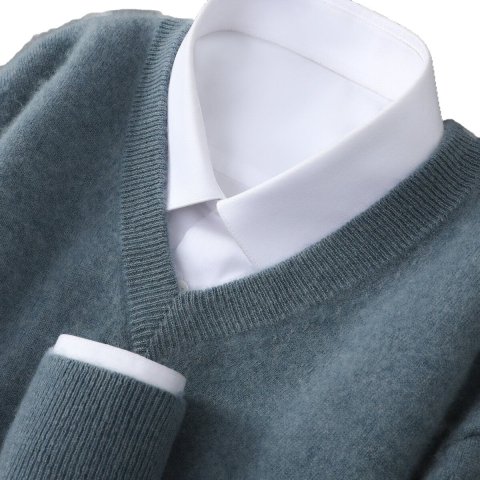 Mens Casual V-Neck Knit Sweater 5