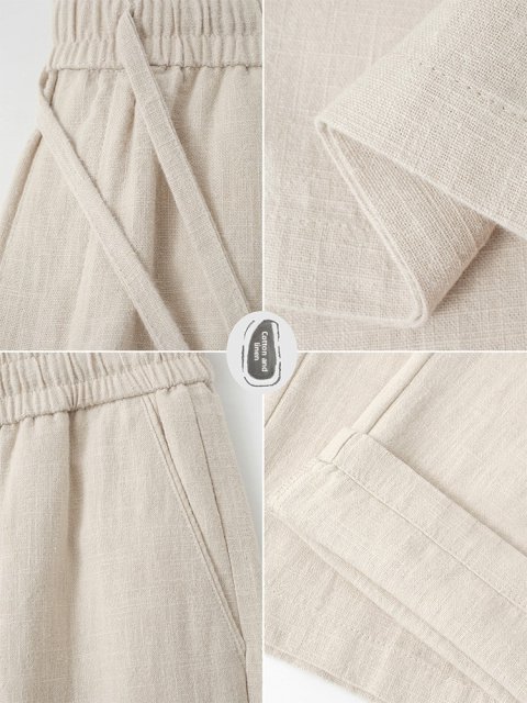 Men's Linen Blend Casual Trousers 4