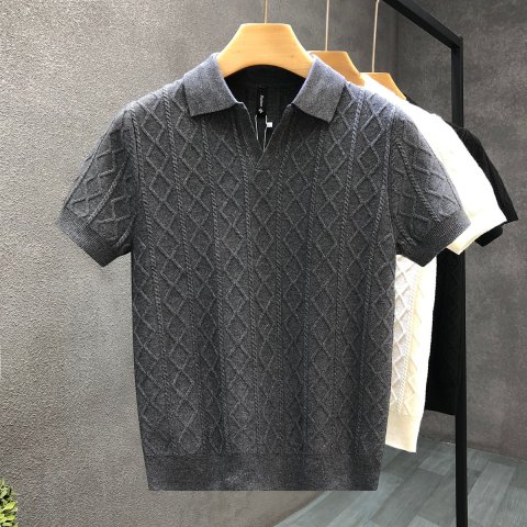 Mens Textured Polo Shirt 3