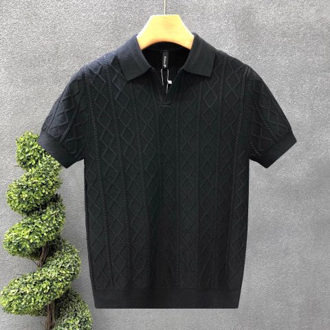 Mens Textured Polo Shirt 4