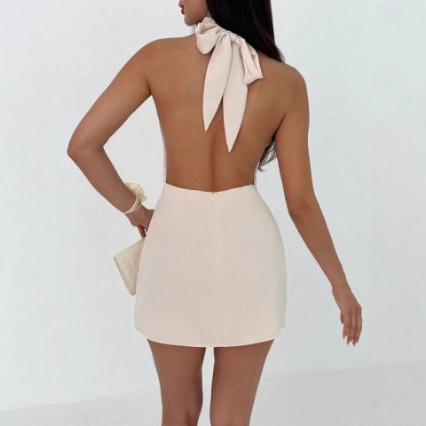 Womens Minimalist Backless Party Dress 5
