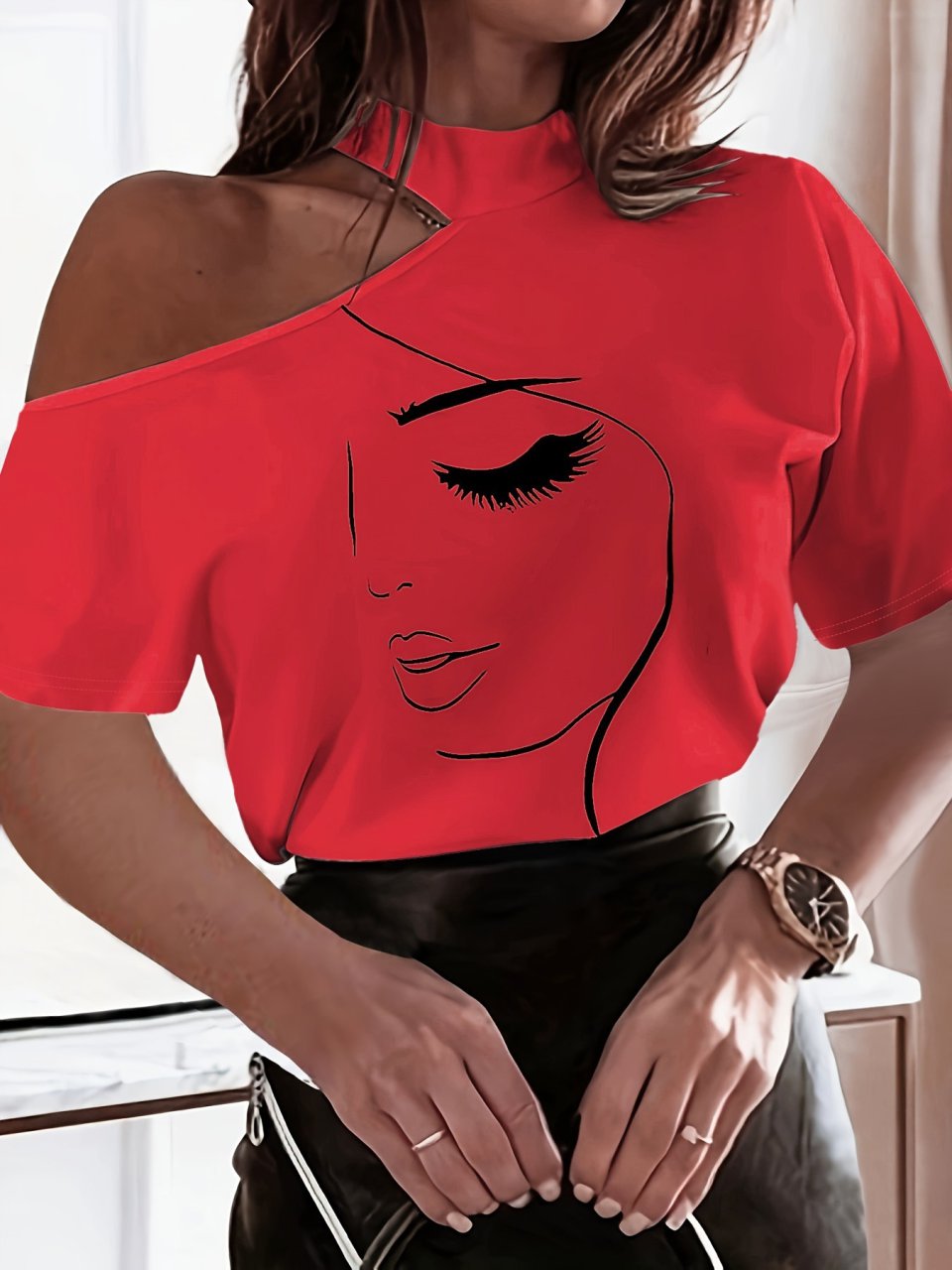 Womens Summer New Sexy Off Shoulder Top With Floral Print