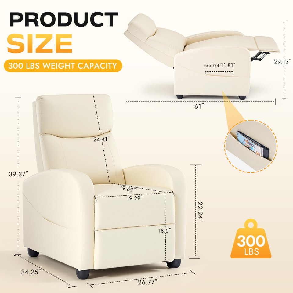 Reclining Sofa With Lumbar