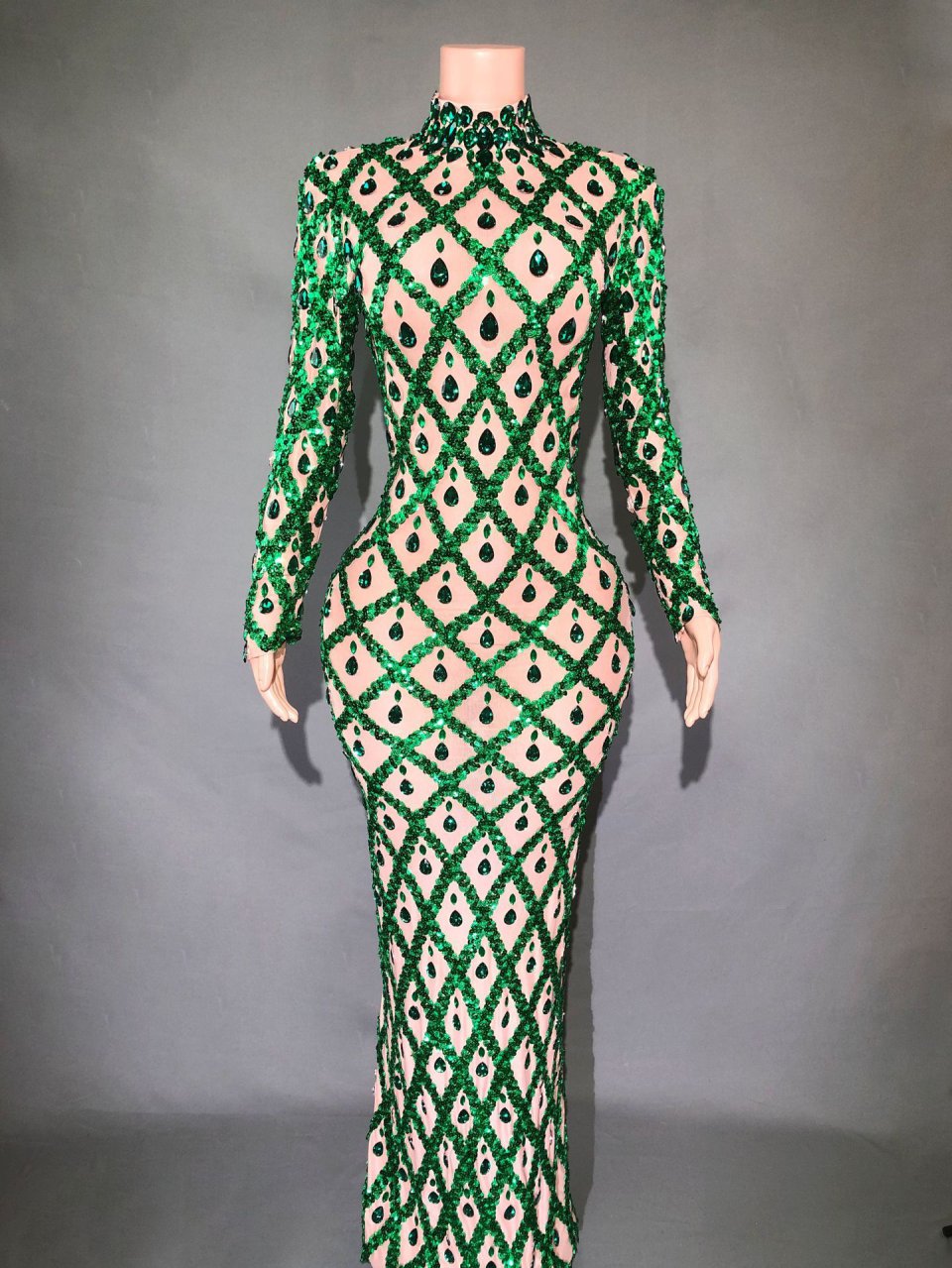 Shiny Rhinestone Women's Evening Party Formal Dress
