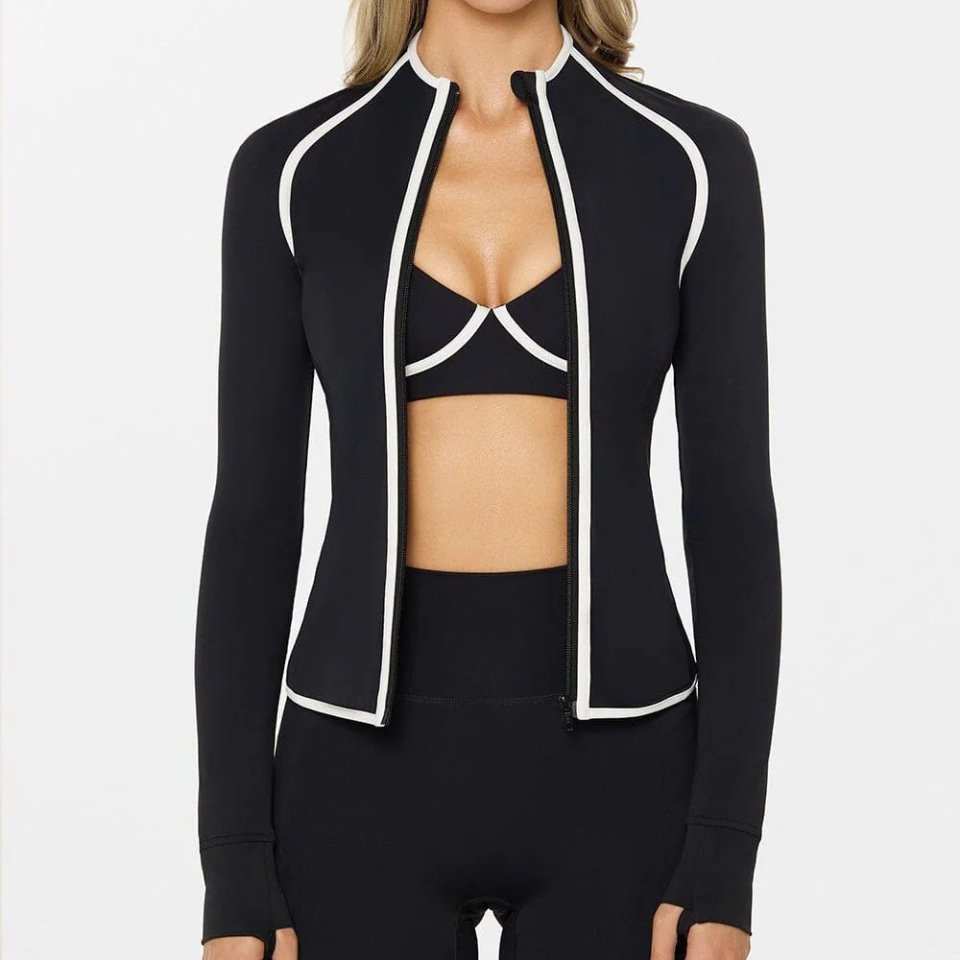 Womens Yoga Jacket Set with Trousers and Bra