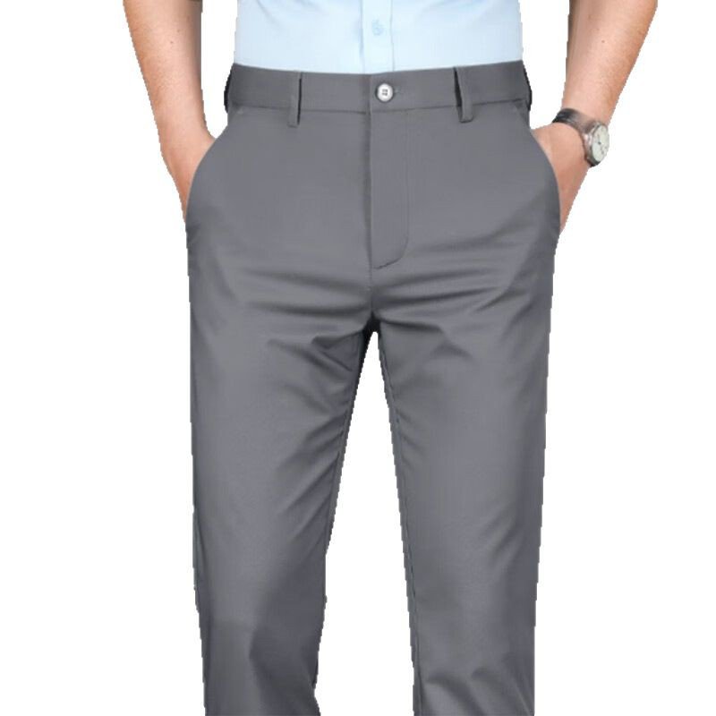 Men's Elastic Straight Leg Casual Trousers